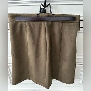ANTHROPOLOGIE MAEVE Ladies Women Size 4 Olive Green Faux Suede Skirt